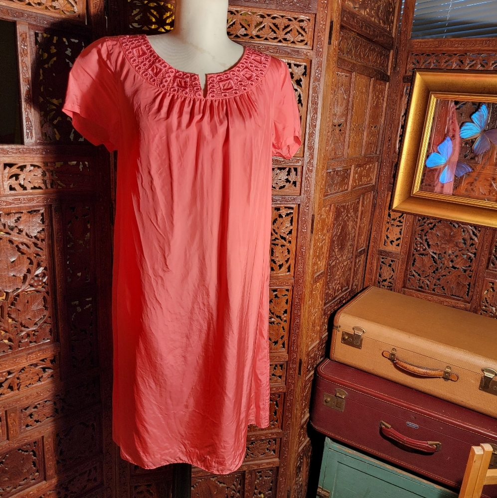 Lilly Pulitzer Kathleen Pink Salmon 100% Silk Dress, Size Medium